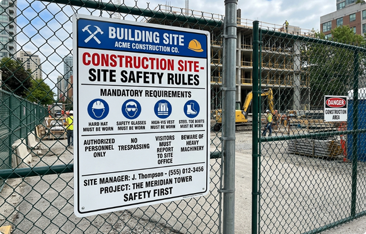 Construction Site Signs for Rhode Island Job Sites and Project Builds