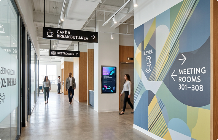 Reception Signs and Interior Graphics for Rhode Island Brand Environments